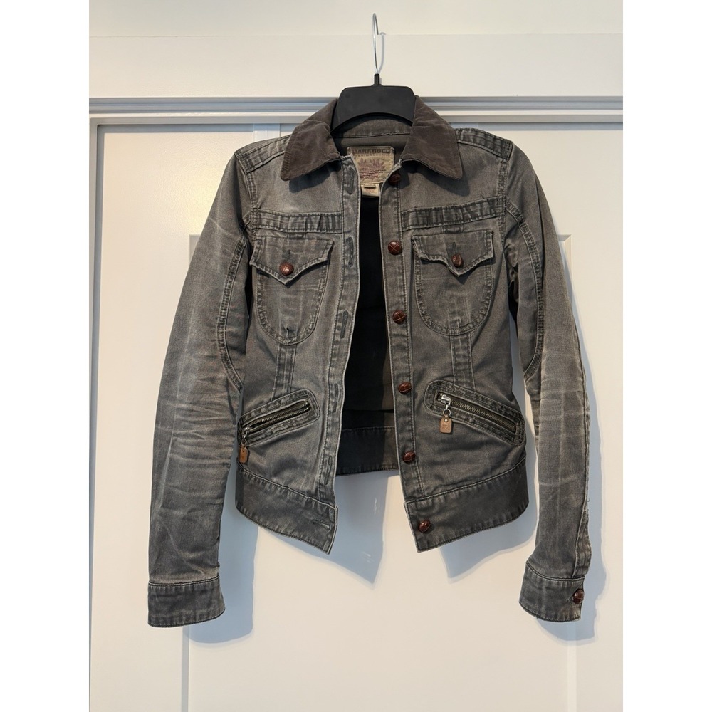 Y2K Vintage Parasuco Denim Legend Jean Jacket 2000s Corduroy Leather Faded VTG